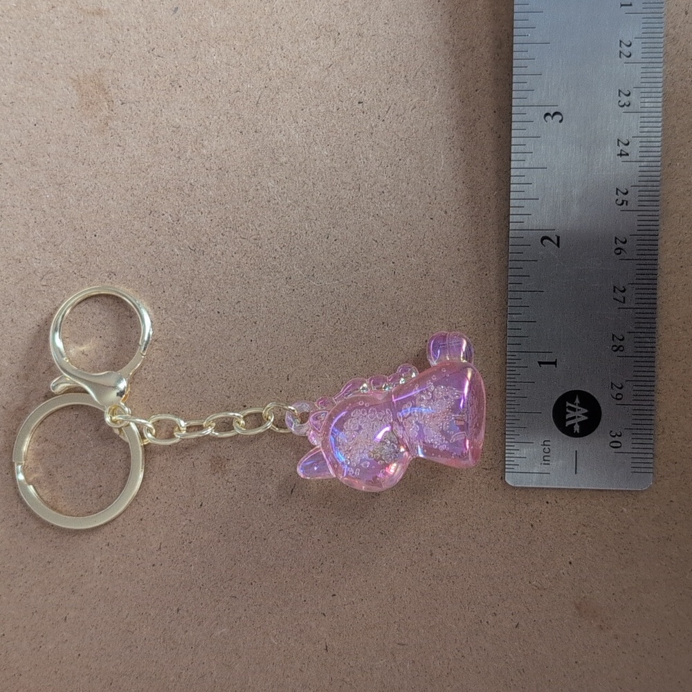 Charming Pink Glitter Unicorn Keychain - Picture 6 of 8